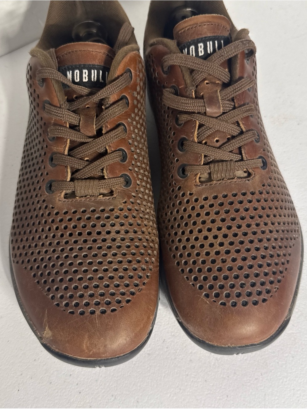 NOBULL Brown Perforated Leather Trainer - Picture 7 of 15
